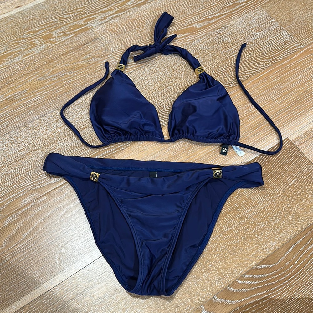Vix Bikini-Navy Bottom (L), Multi Color Top (M)